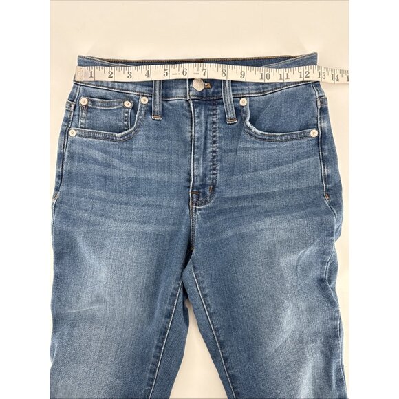 MADEWELL Size 24 Cali Demi Boot Cut Blue Jeans Denim Raw Hem Stretch Medium Wash - Picture 8 of 13